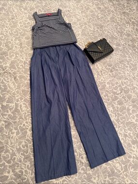 Misook Wide Leg Blue Pants